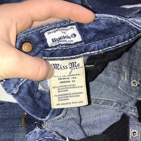 Miss Me Jeans Size Women’s 25 JE606353L Rhinestone - Picture 4 of 8